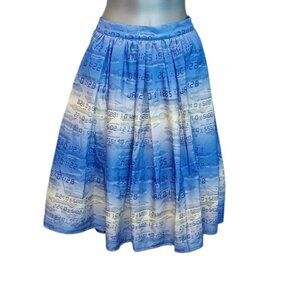 Unique Vintage Back To The Future Blue Swing Skirt Size  Med. New